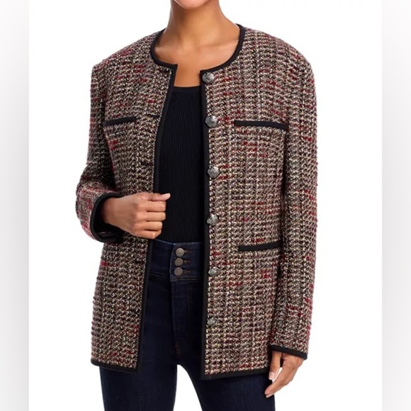 VERONICA BEARD Watkins Dickey Tweed Collarless Jacket Size 10 - Picture 1 of 13